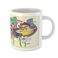 Grunge Style Flowers Artwork Mug