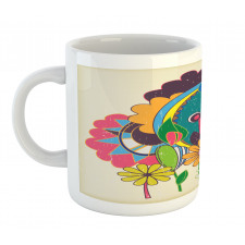 Grunge Style Flowers Artwork Mug