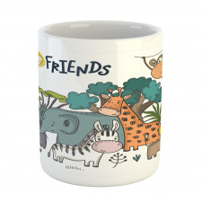 Cartoon Jungle Friends Fauna Mug