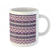 Purple Art Tribal Triangles Mug