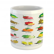 Calligraphic Food Items Mug