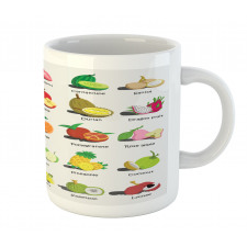 Calligraphic Food Items Mug