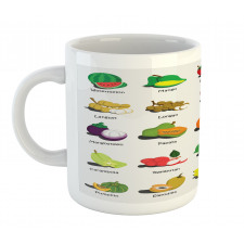 Calligraphic Food Items Mug