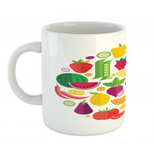 Fruits and Veggies Design Mug