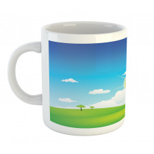 Grass Hill Sun and Clouds Mug