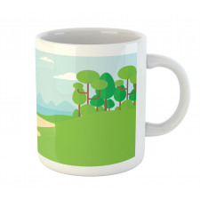 Field Trees Flag Mug