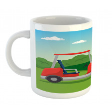 Club Car and Flag Mug