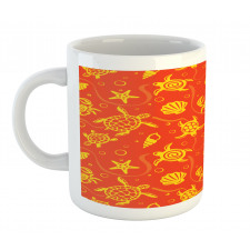 Yellow Turtles Crabs Mug