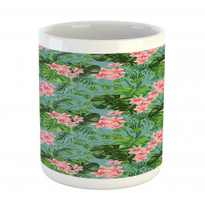 Exotic Pastel Plumeria Pattern Mug