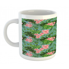 Exotic Pastel Plumeria Pattern Mug