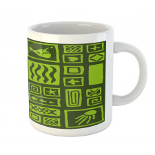 Tiki Pattern Aloha Doodling Mug