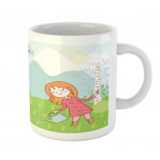 Cartoon Girl Animal in Wood Mug