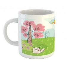 Cartoon Girl Animal in Wood Mug