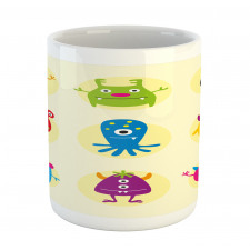 Colorful Monsters Funny Faces Mug