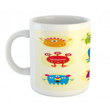 Colorful Monsters Funny Faces Mug