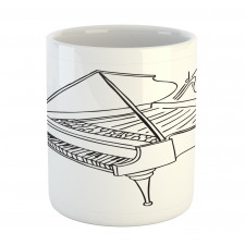 Monochrome Piano Drawing Mug