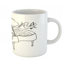 Monochrome Piano Drawing Mug