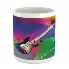 Guitar on Colorful Back Mug