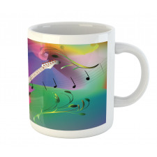 Guitar on Colorful Back Mug