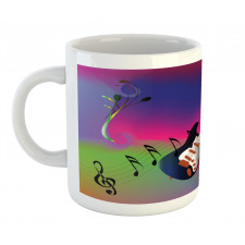 Guitar on Colorful Back Mug