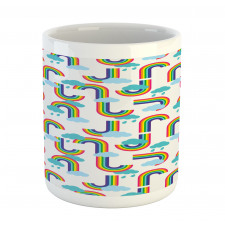 Rainbow and Clouds Pattern Mug