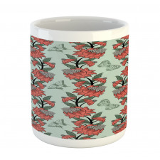 Flower Butterfly Silhouettes Mug