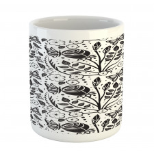 Monochromatic Butterfly Rose Mug