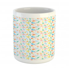 Pastel Dots and Flora Scene Mug