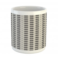 Checkered Striped Motif Mug