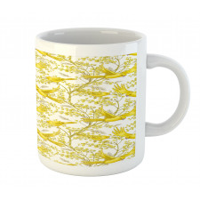 Summer Mimosa and Birds Art Mug