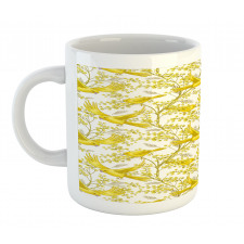 Summer Mimosa and Birds Art Mug