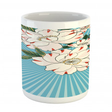 Floral Bloom on Retro Rays Mug