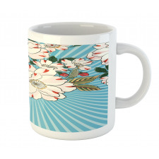 Floral Bloom on Retro Rays Mug