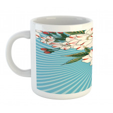 Floral Bloom on Retro Rays Mug