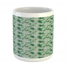 Scattered Palm Leaves Design Mug