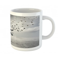 Flying Seagulls Grey Mug