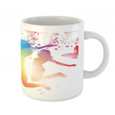 Jumping People Butterflies Mug