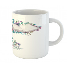 Watercolor Bookworm Floral Mug