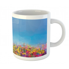 Abstract Sky Dreamy Flowers Mug