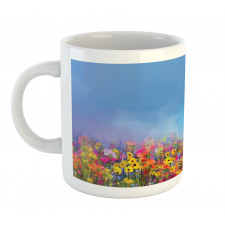 Abstract Sky Dreamy Flowers Mug