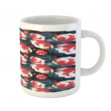 Flowers and Swirls on Dark Mug