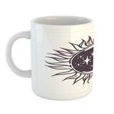 Cartoon Crescent in Sun Mug