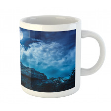 Cliff Under Cloudy Night Mug