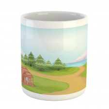 Country Village Cartoon Mug