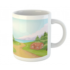 Country Village Cartoon Mug