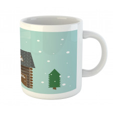 Cabin in Snowy Landscape Mug