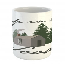 Rustic Lodge in Forest Mug