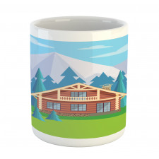 Wooden House in Mountain Mug