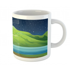 Cabin near River at Night Mug