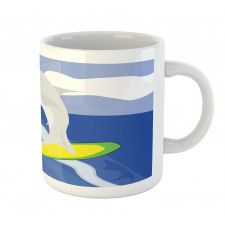 Shark Fish on a Surfboard Mug